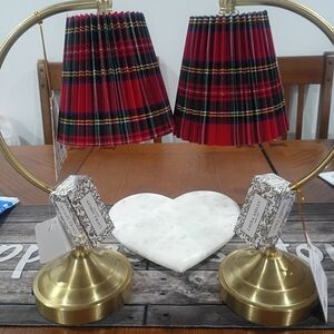 Laura Ashley Plaid Pleated Lamp